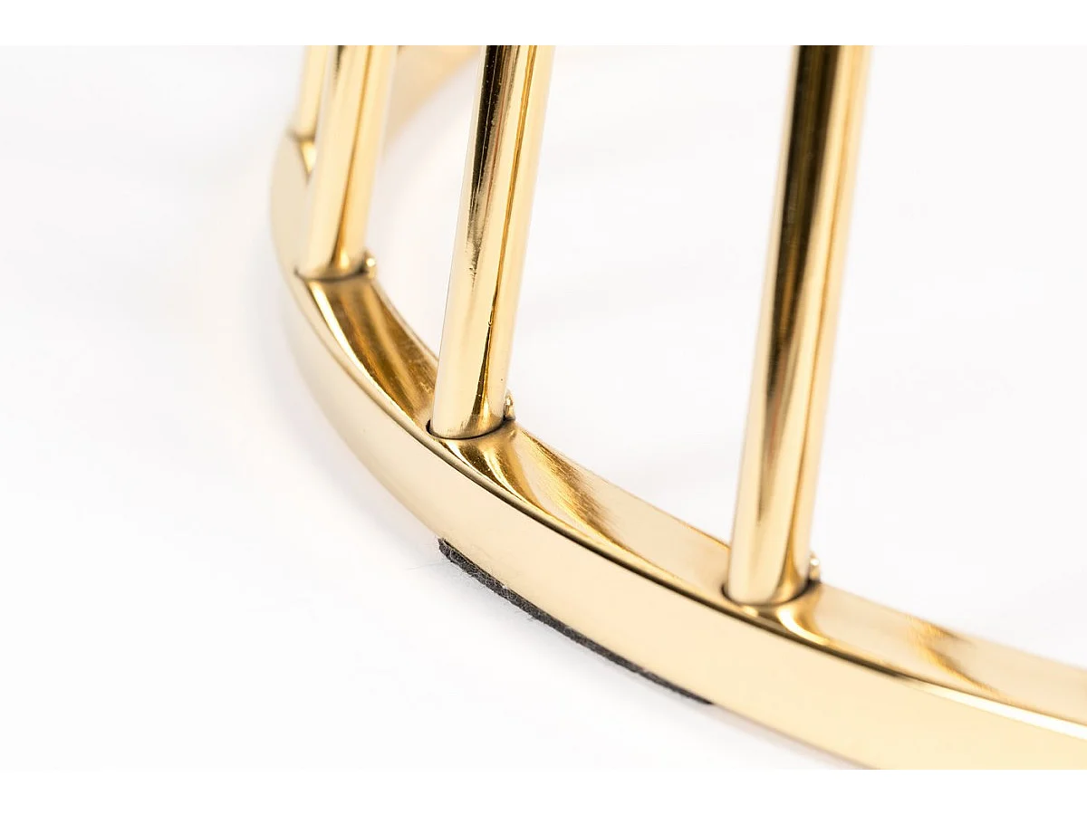 CIRCLE - Table repas en verre fumé et pied doré