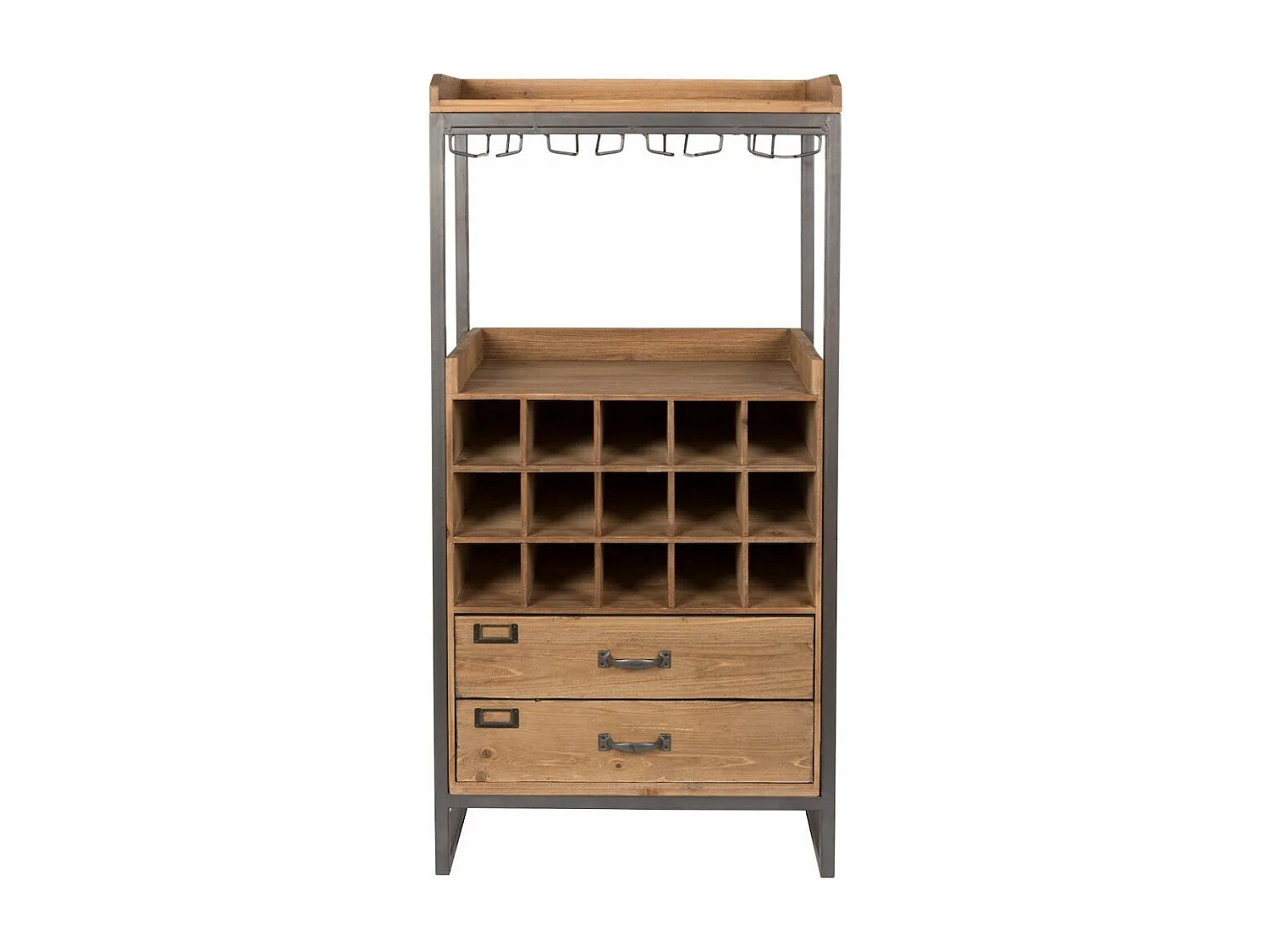 EDGAR - Meuble bar vintage en bois et métal