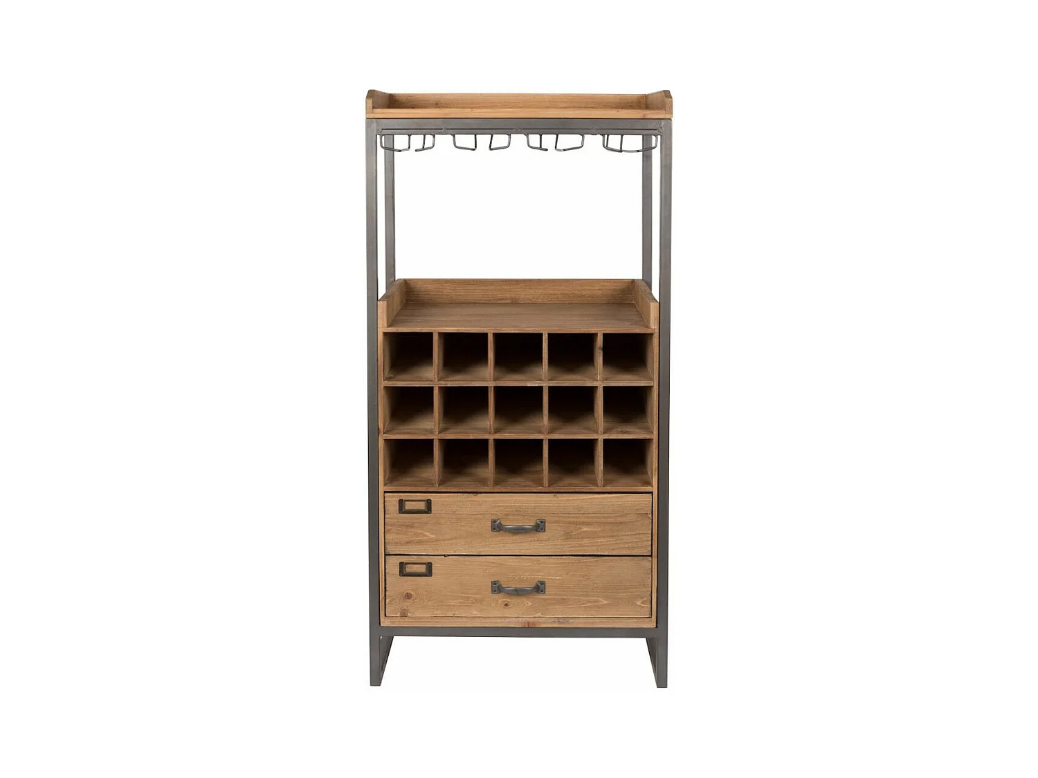 EDGAR - Meuble bar vintage en bois et métal
