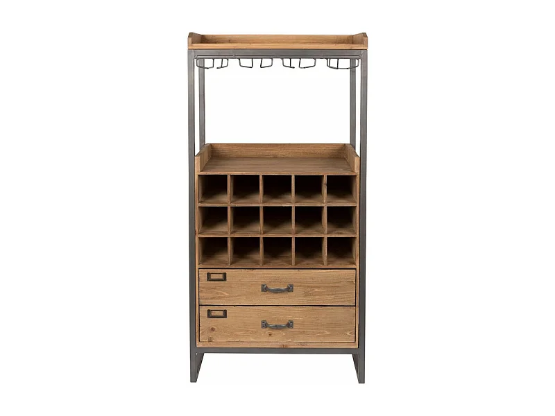 EDGAR - Meuble bar vintage en bois et métal