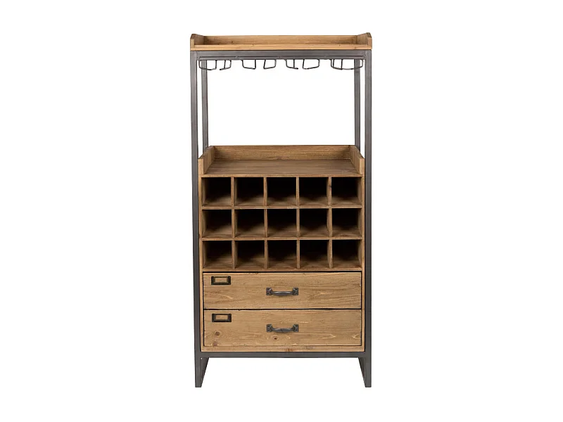 Edgar - Armoire bar à vin vintage - Bois clair