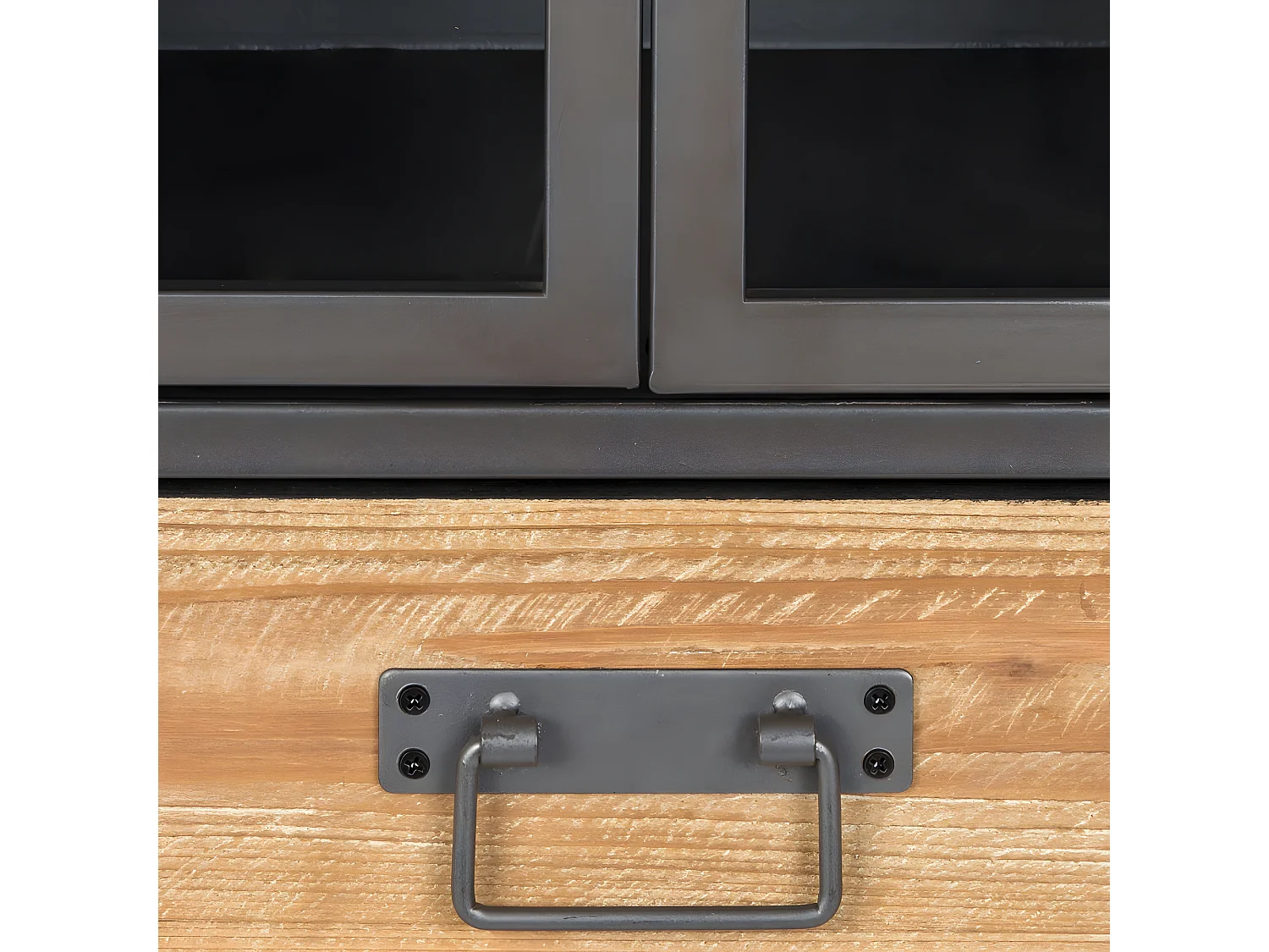 DAMIAN - Meuble bar haut en bois et acier