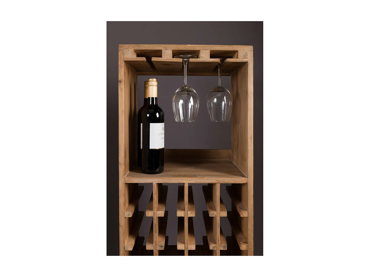 CLAUDE - Rangement Bouteilles en Bois Massif Vintage