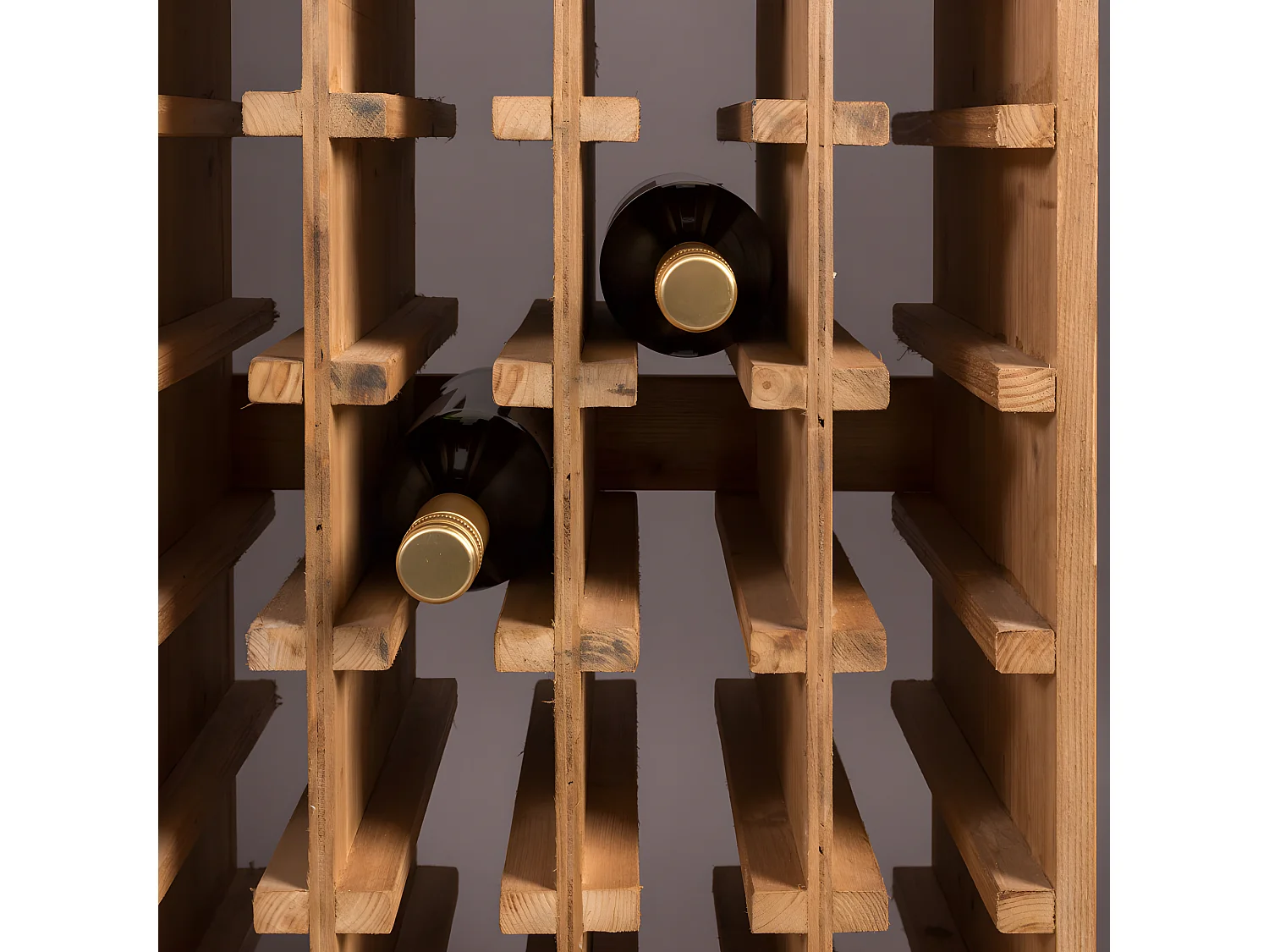 CLAUDE - Rangement Bouteilles en Bois Massif Vintage