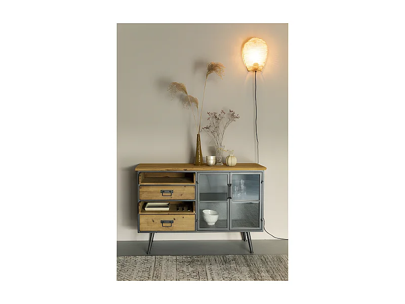DAMIAN - Buffet vintage en bois et acier