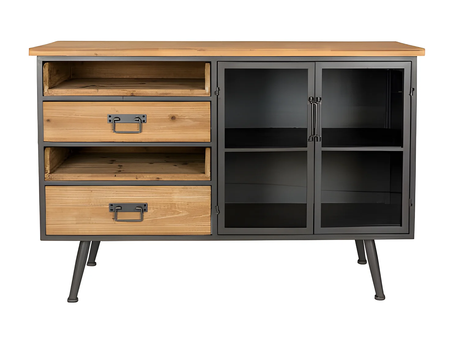 DAMIAN - Buffet vintage en bois et acier