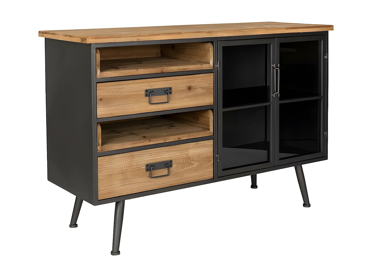 DAMIAN - Buffet vintage en bois et acier