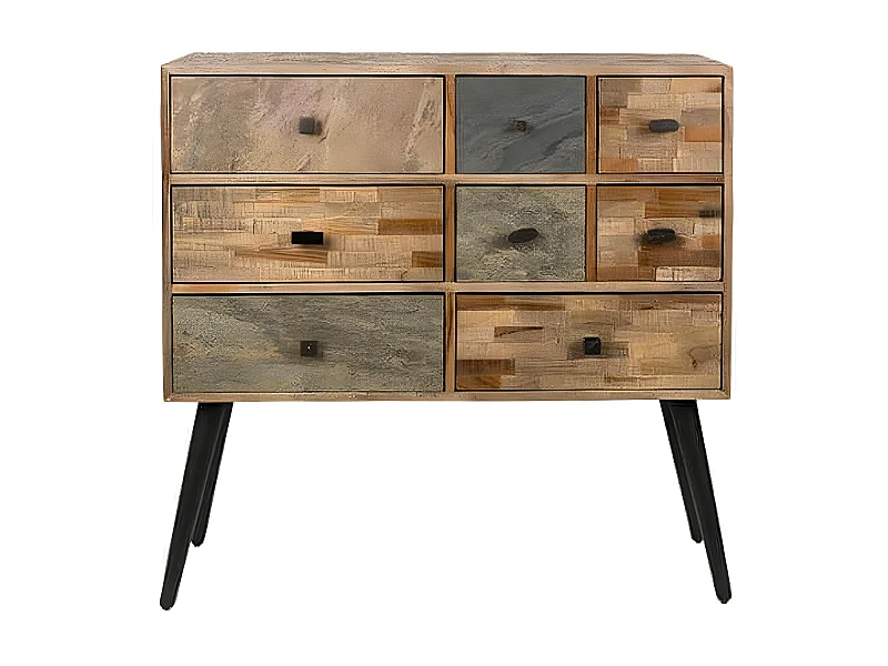 HUT - Commode en bois de teck recyclé avec tiroirs