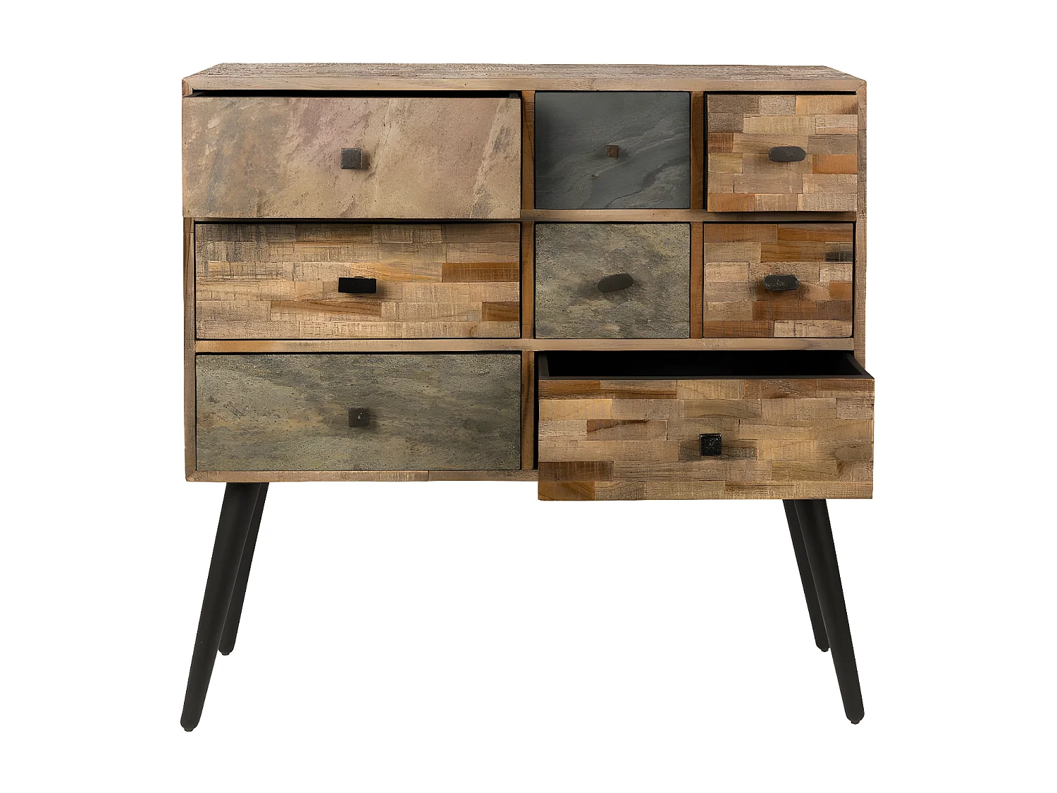 HUT - Commode en bois de teck recyclé avec tiroirs