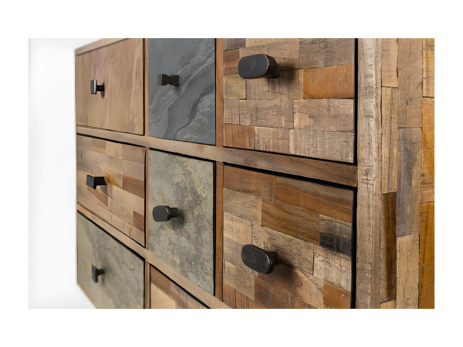 HUT - Commode en bois de teck recyclé avec tiroirs