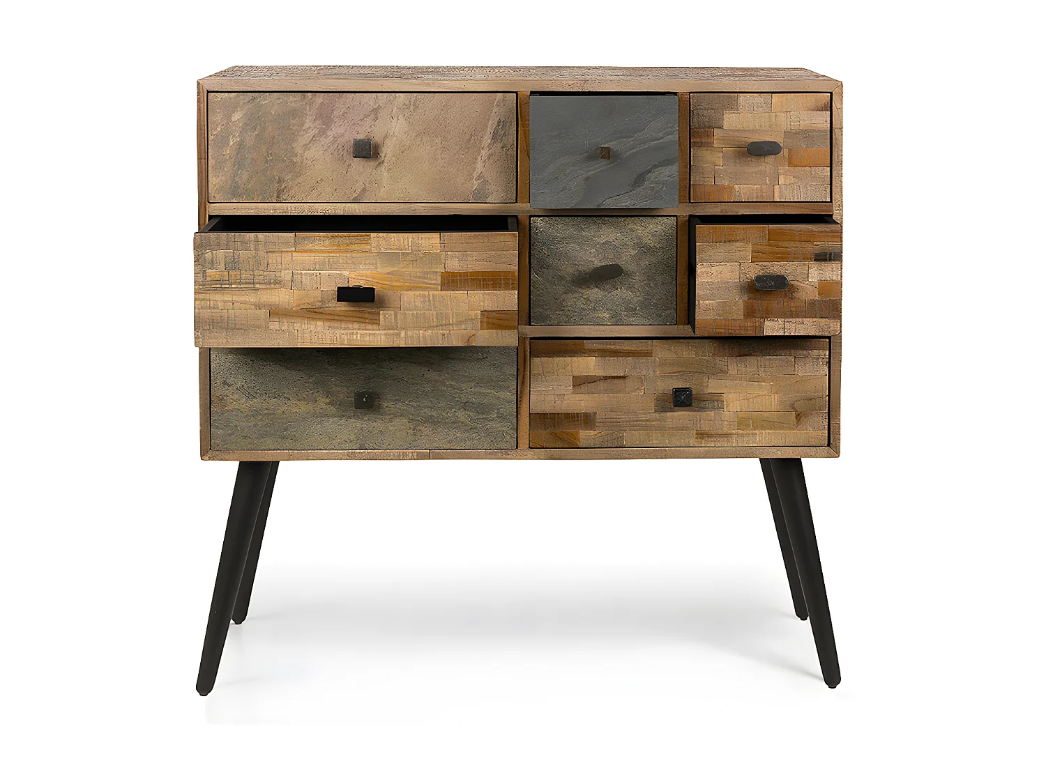 HUT - Commode en bois de teck recyclé avec tiroirs