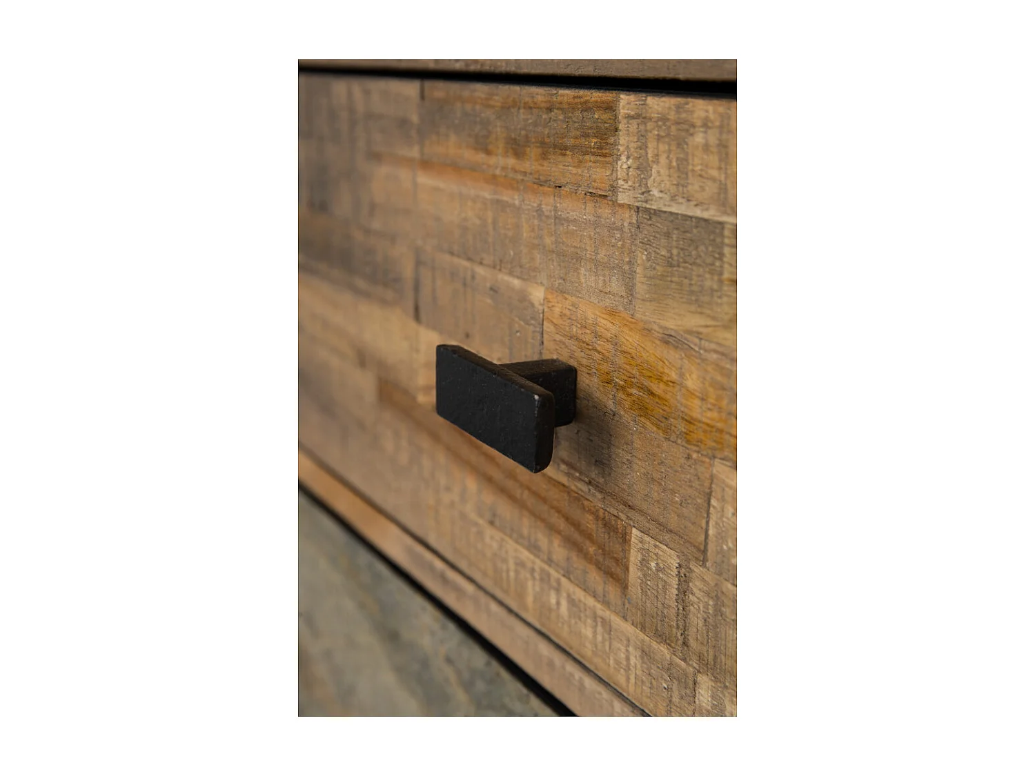 San - Commode design 8 tiroirs en teck recyclé : Couleur - Naturel