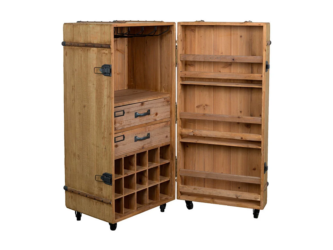 Lico - Meuble bar à vin vintage - Naturel