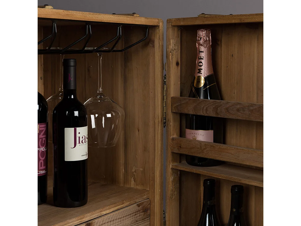 Lico - Meuble bar à vin vintage - Naturel