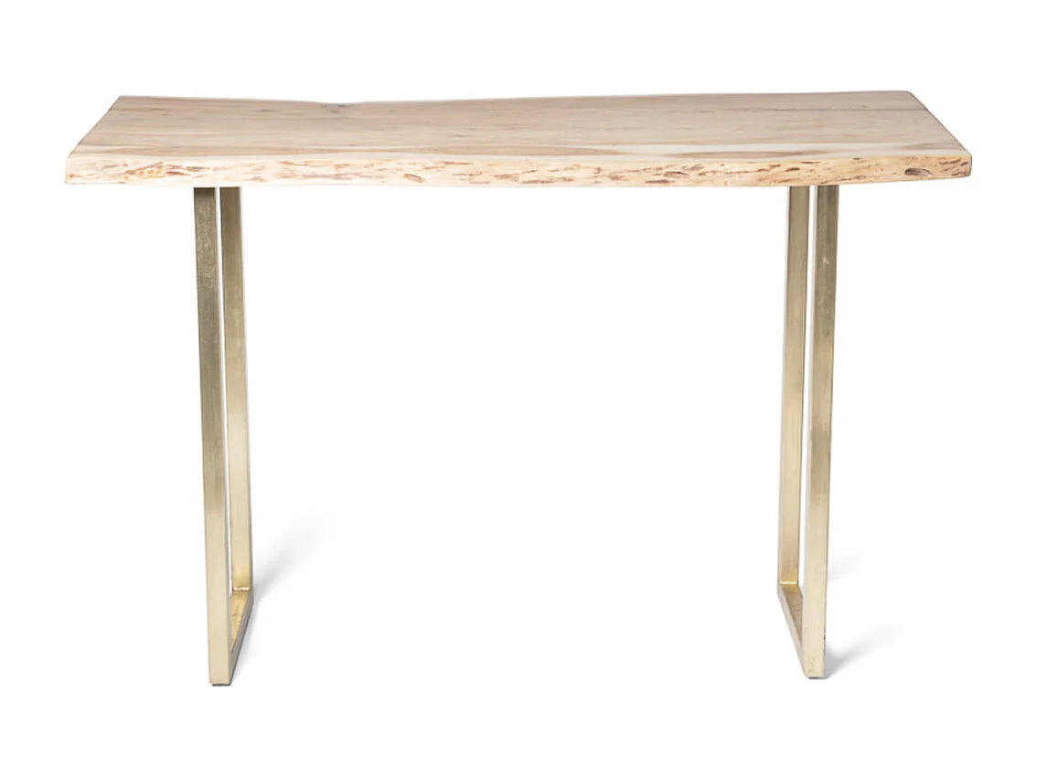 GOLDWOOD - Table haute en acacia avec pieds laiton