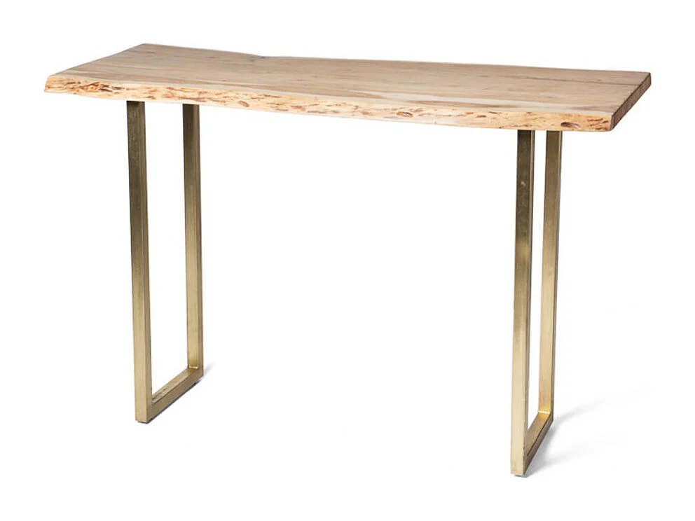 GOLDWOOD - Table haute en acacia avec pieds laiton