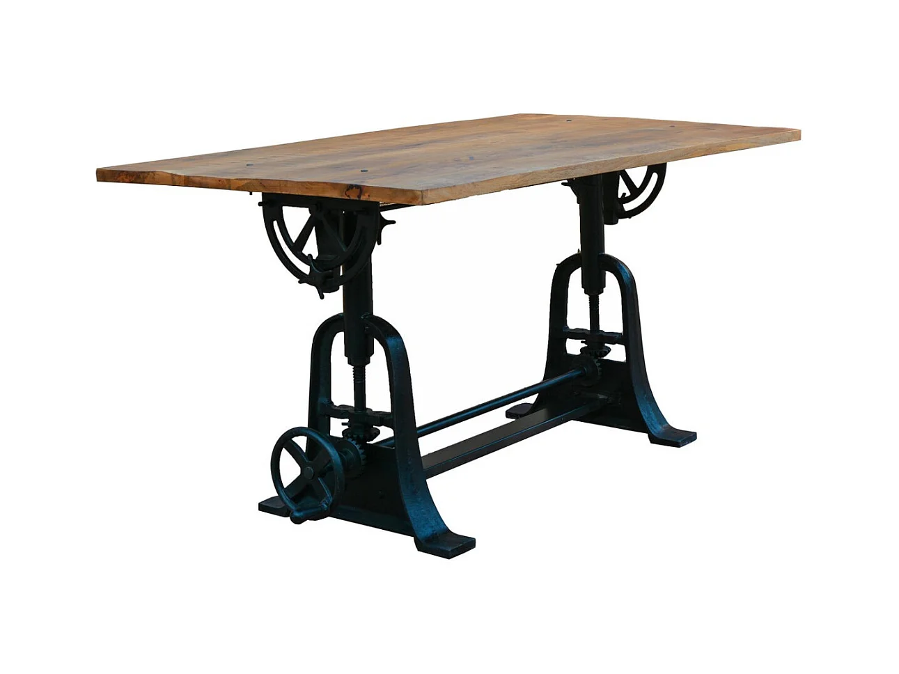 DRAW - Table en bois massif de style industriel réglable