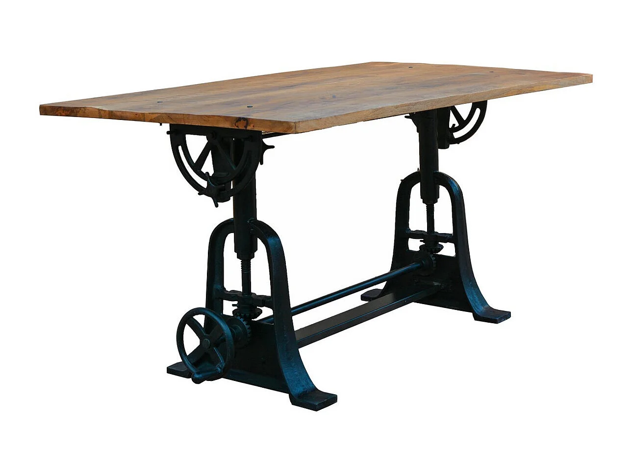 DRAW - Table en bois massif de style industriel réglable