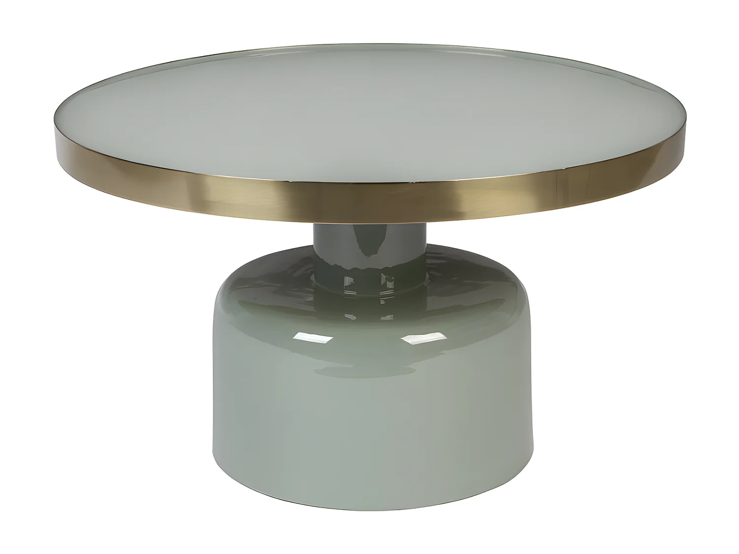 GLAM - Table basse ronde en acier émaillé vert d'eau