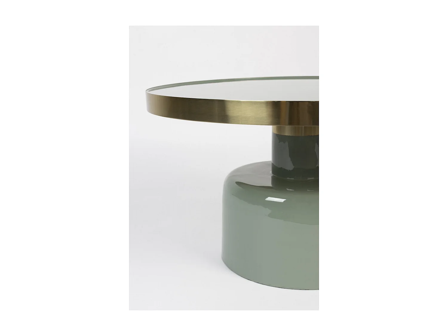 GLAM - Table basse ronde en acier émaillé vert d'eau