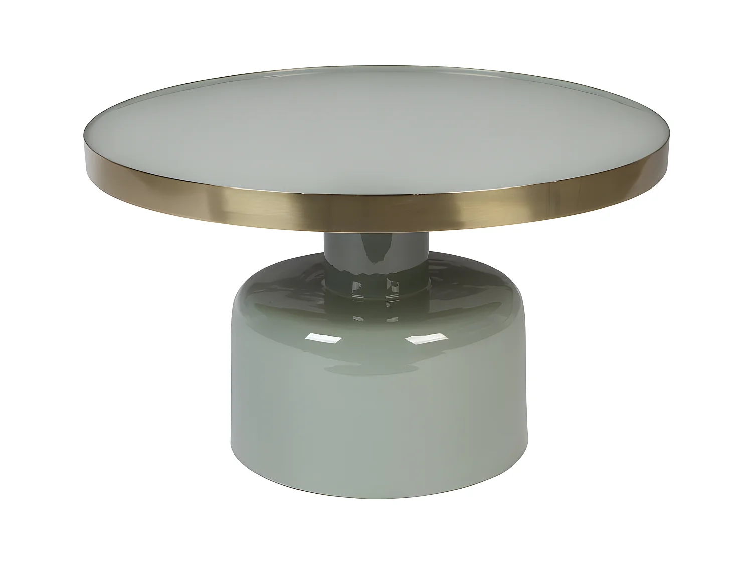 GLAM - Table basse ronde en acier émaillé vert d'eau