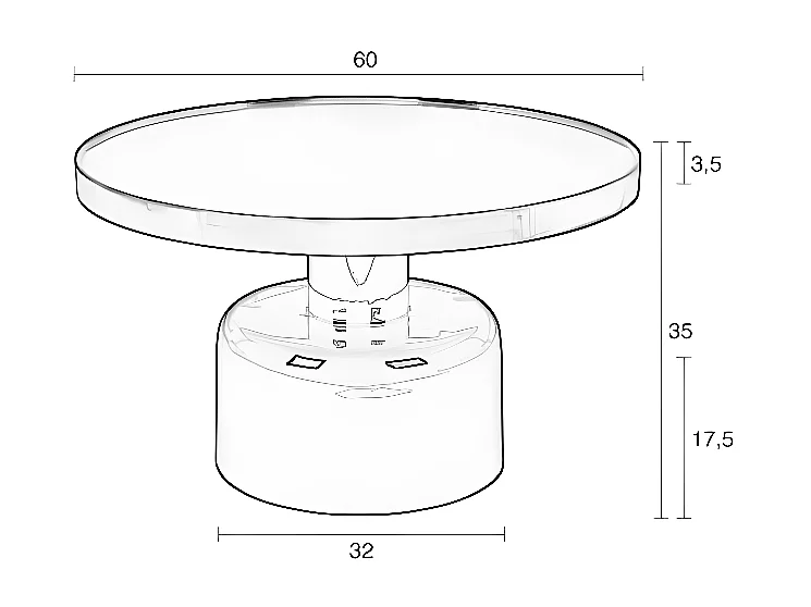 GLAM - Table basse ronde en acier émaillé vert d'eau