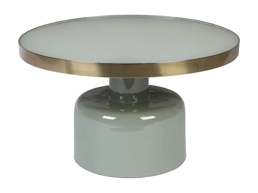 Glam - Table basse design en métal ø60cm - Vert d'eau