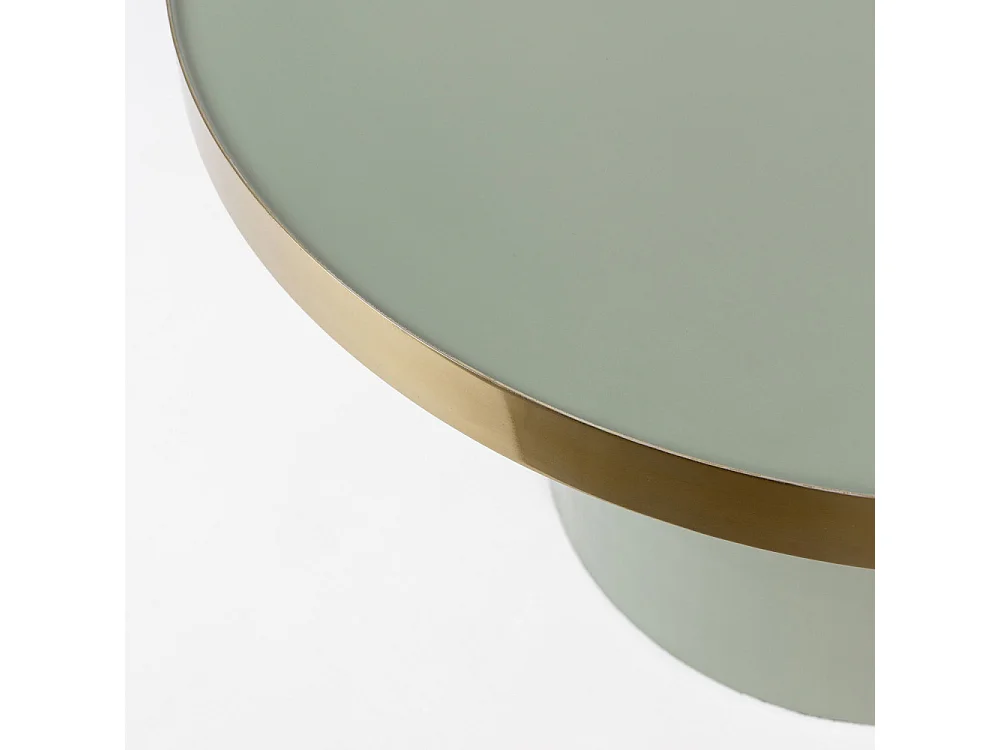 Glam - Table basse design en métal ø60cm - Vert d'eau