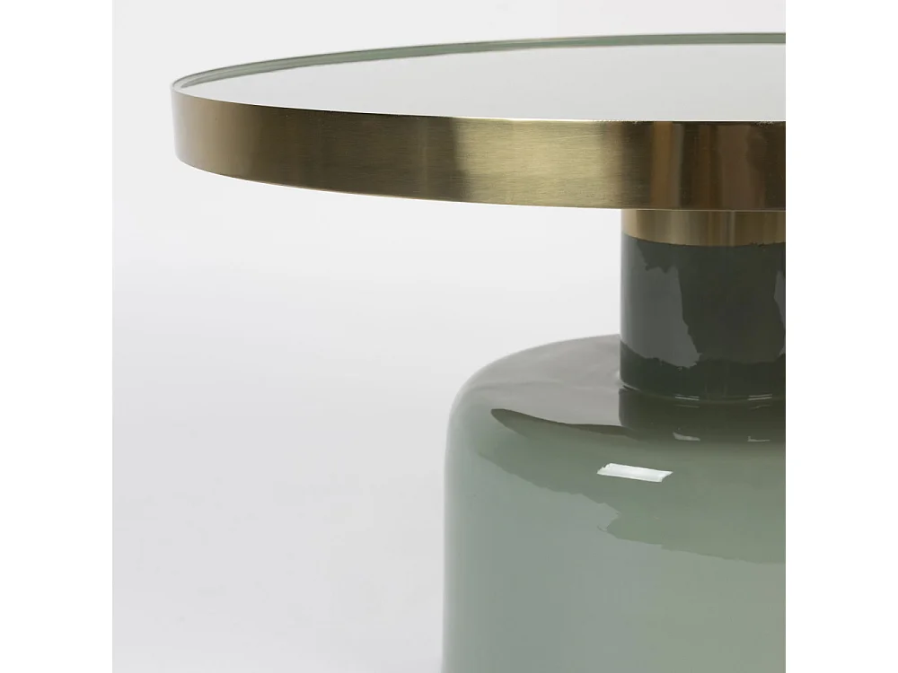 Glam - Table basse design en métal ø60cm - Vert d'eau