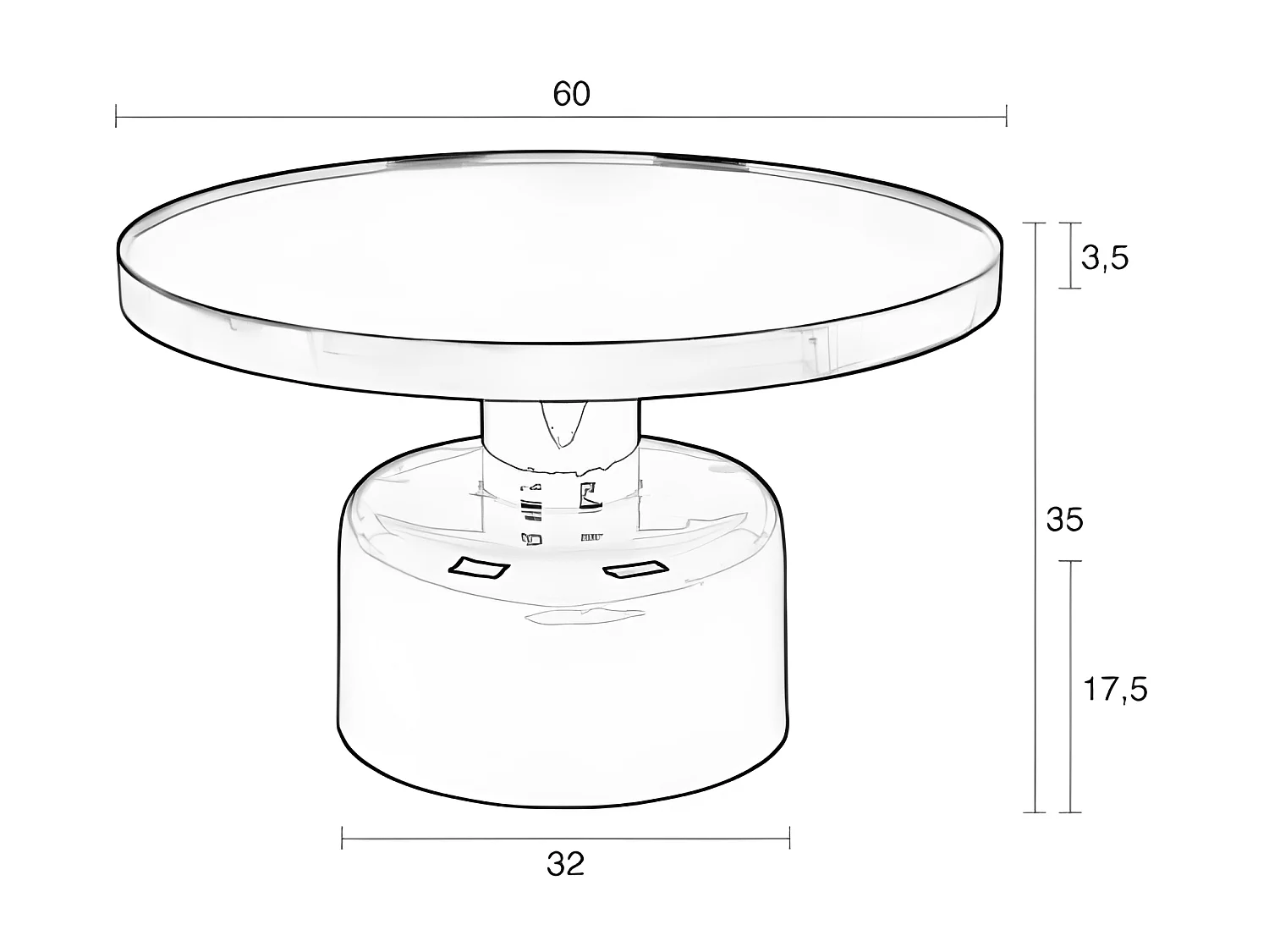 GLAM - Table basse ronde en acier émaillé
