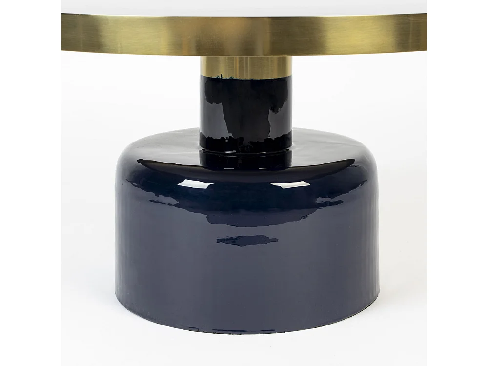 Glam - Table basse design en métal ø60cm - Couleur - Bleu foncé