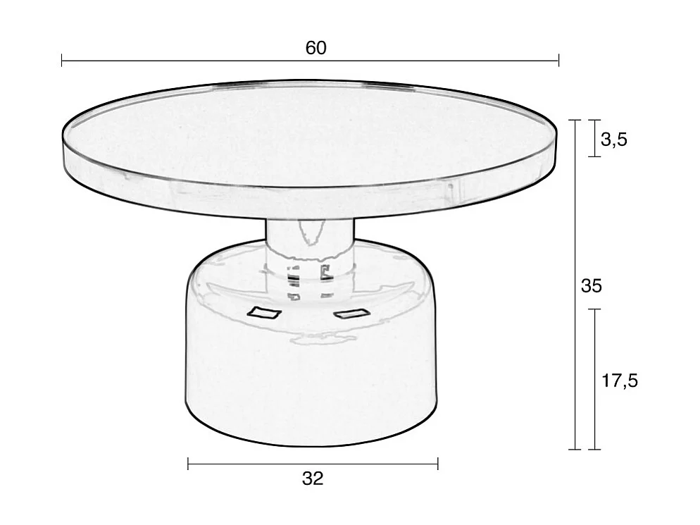 Glam - Table basse design en métal ø60cm - Couleur - Bleu foncé