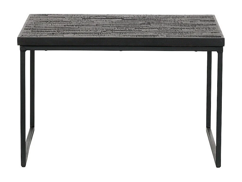SHARING - Table d'appoint en teck recyclé noir