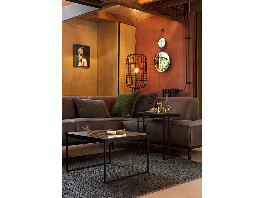 SHARING - Table d'appoint en teck recyclé noir