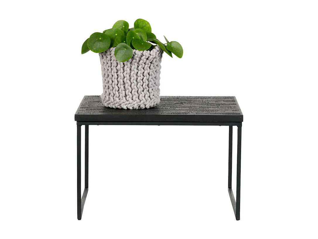 SHARING - Table d'appoint en teck recyclé noir