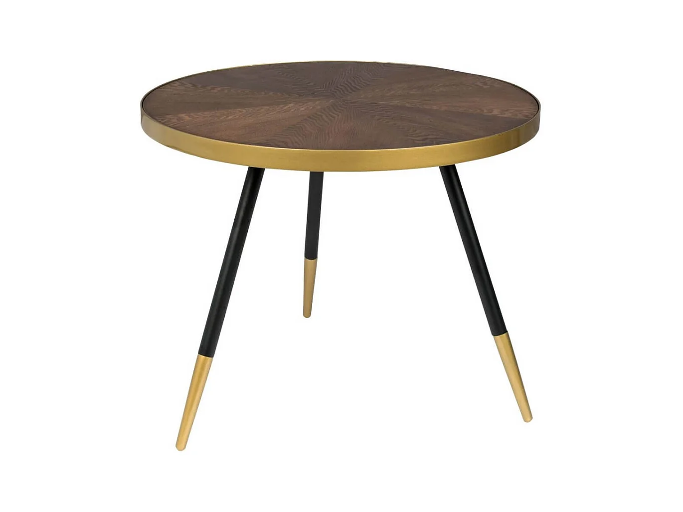 DENISE L - Table basse ronde en frêne et doré