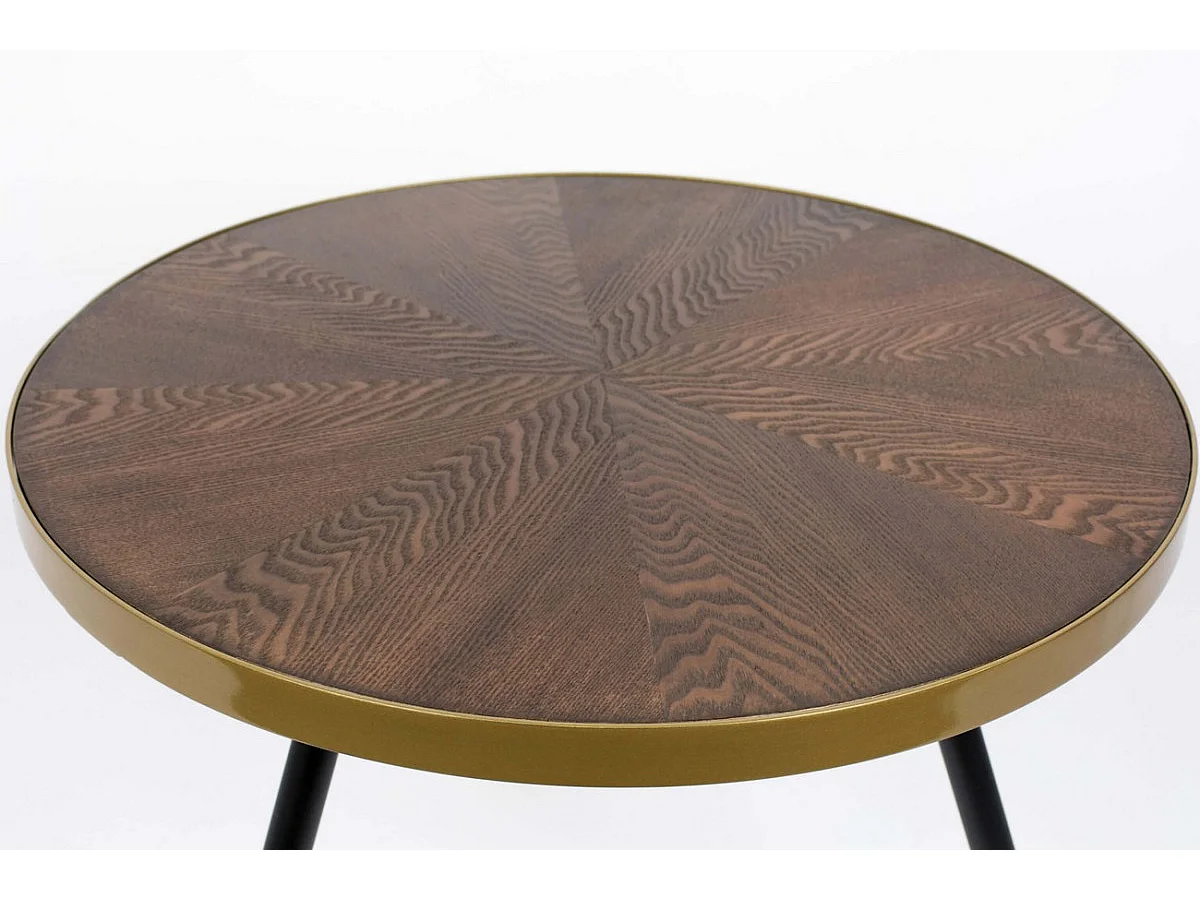 DENISE L - Table basse ronde en frêne et doré