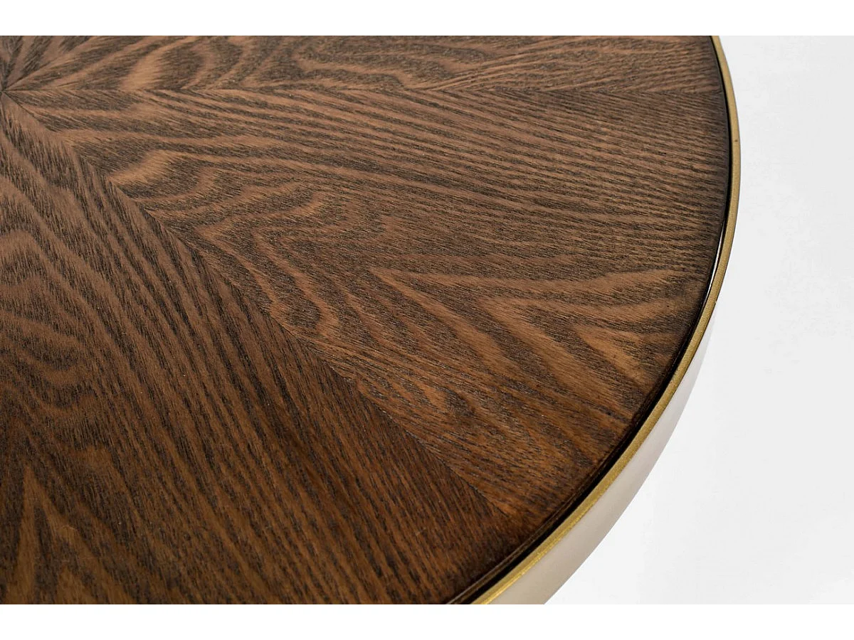 DENISE L - Table basse ronde en frêne et doré