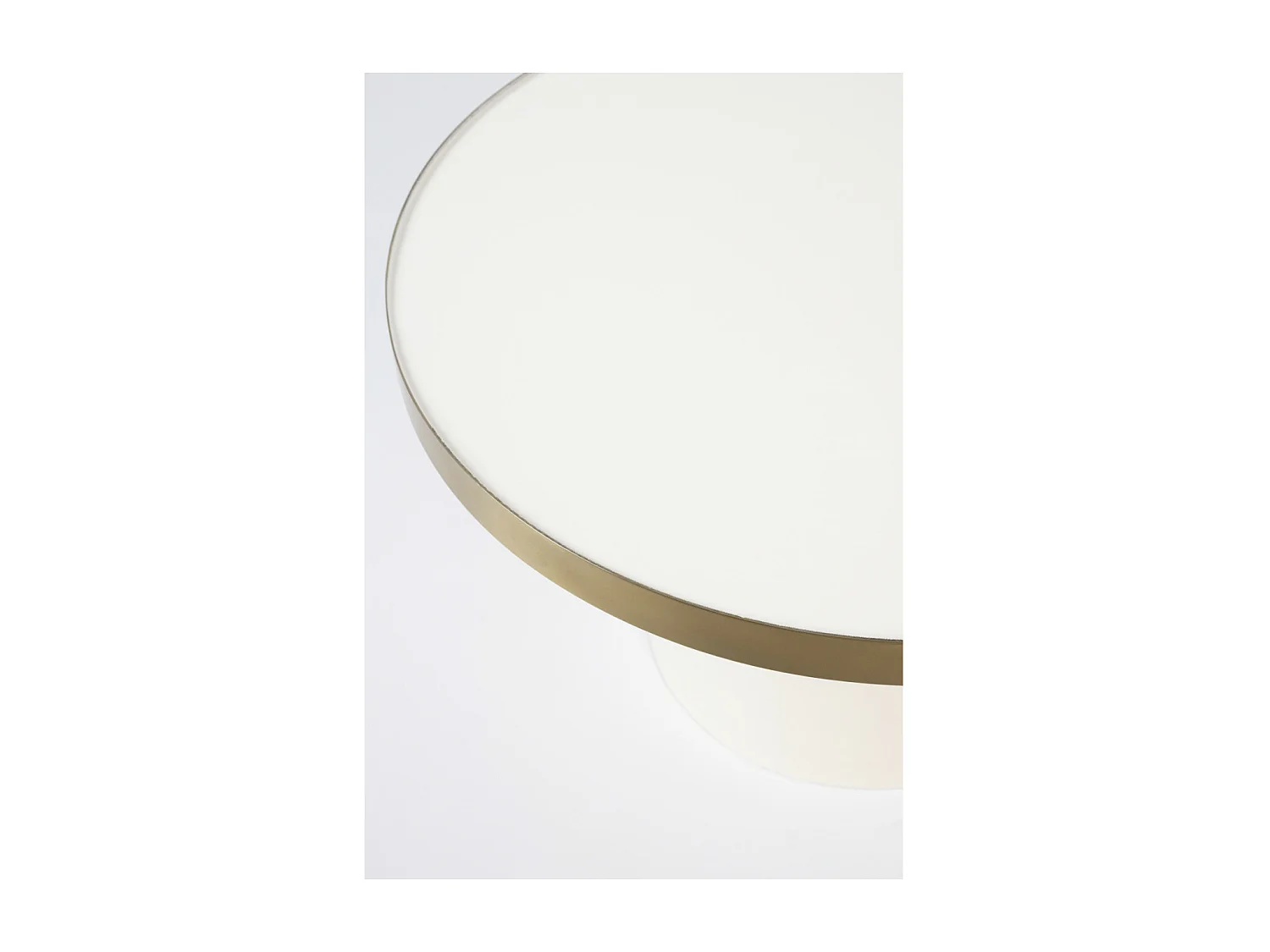 GLAM - Table basse ronde en acier émaillé blanc D60