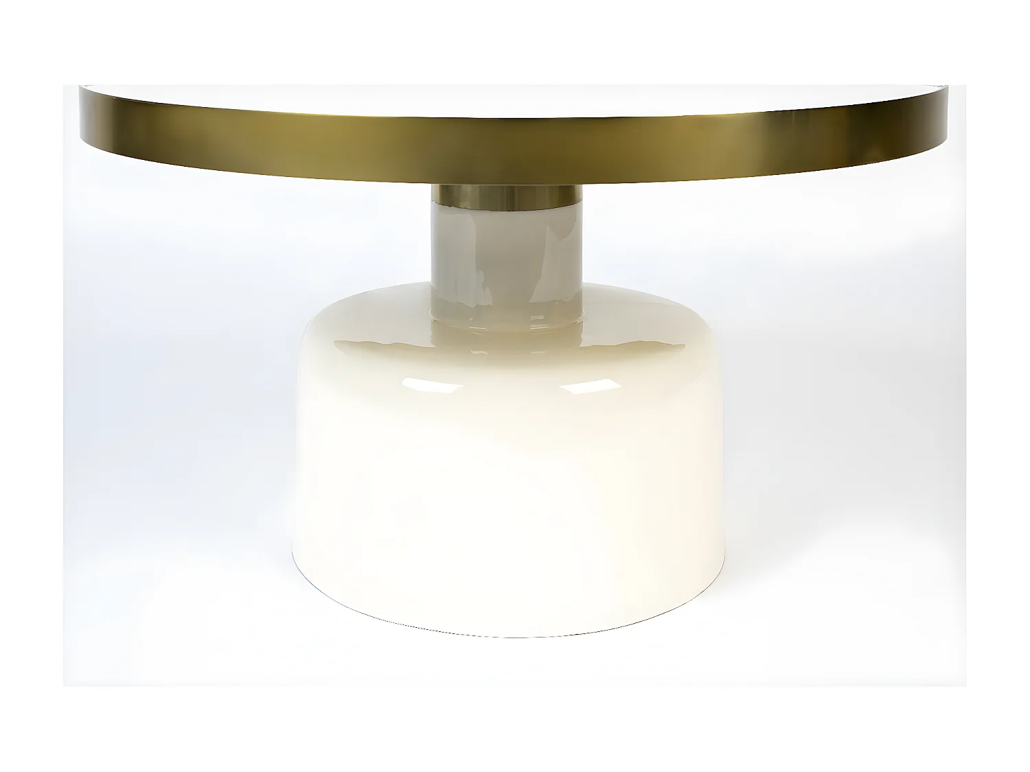 GLAM - Table basse ronde en acier émaillé blanc D60
