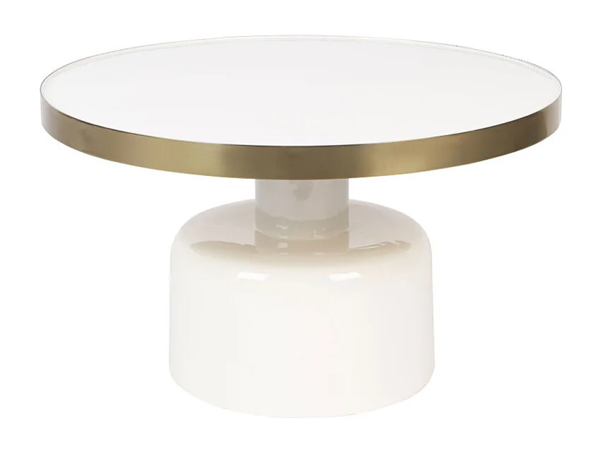 Glam - Table basse design en métal ø60cm - Blanc