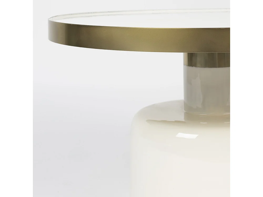 Glam - Table basse design en métal ø60cm - Blanc