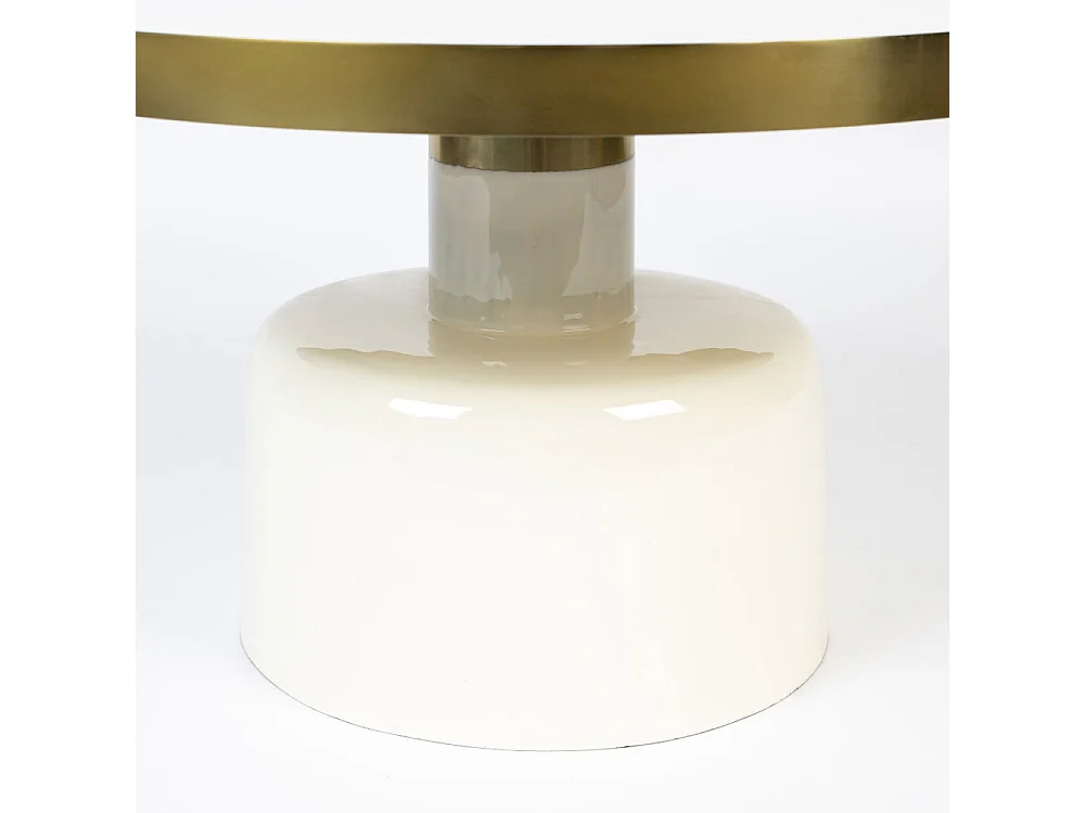 Glam - Table basse design en métal ø60cm - Blanc