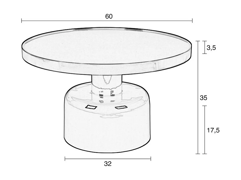 Glam - Table basse design en métal ø60cm - Blanc