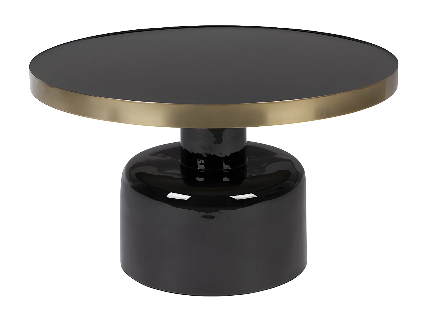GLAM - Table basse ronde en acier émaillé noir