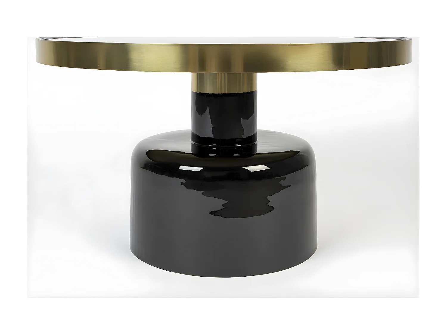 GLAM - Table basse ronde en acier émaillé noir
