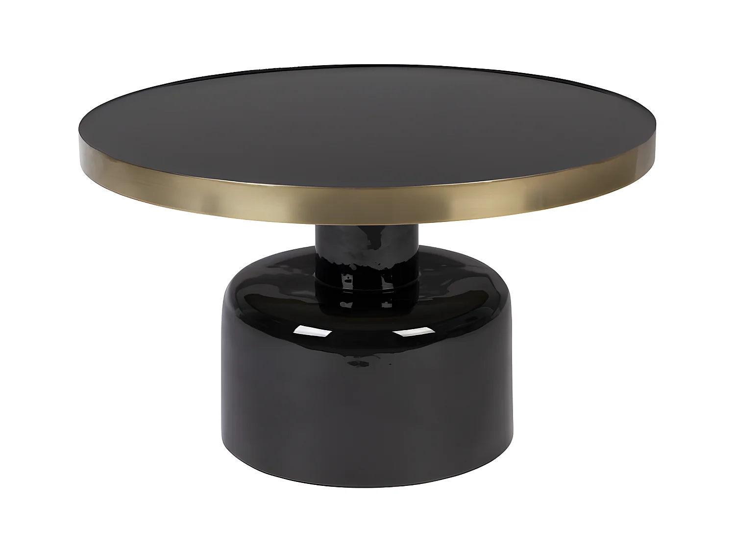 GLAM - Table basse ronde en acier émaillé noir