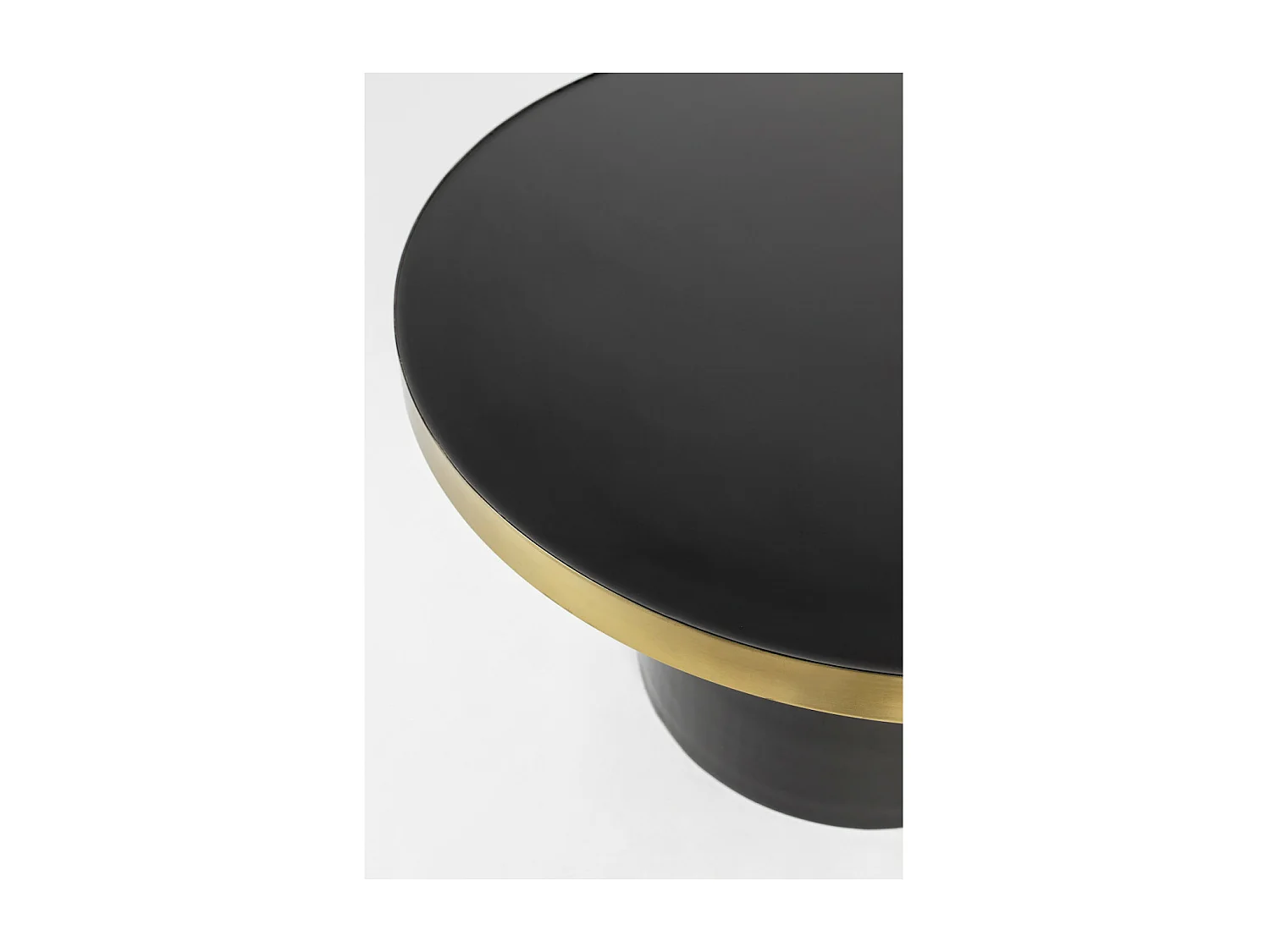 GLAM - Table basse ronde en acier émaillé noir