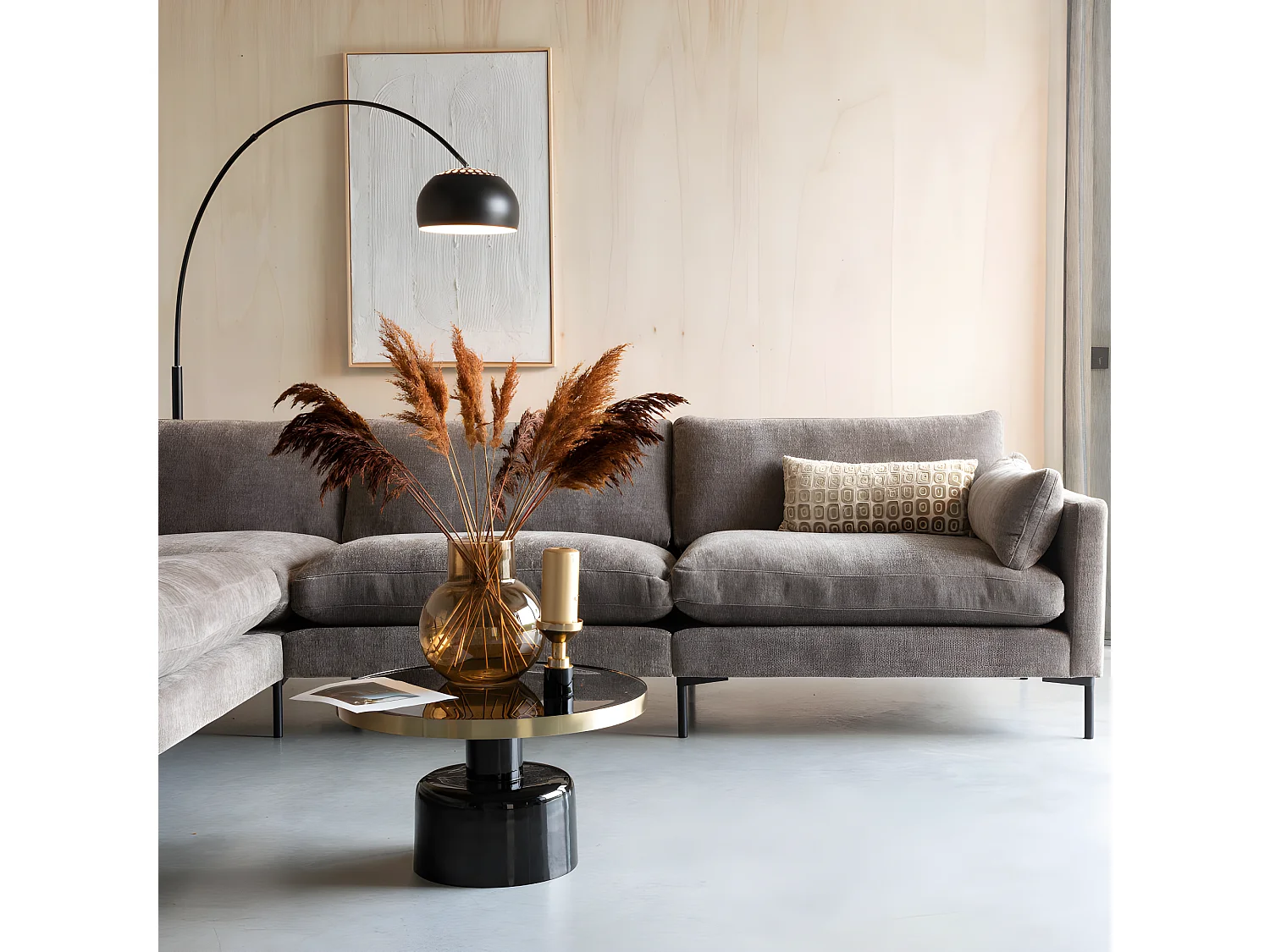 GLAM - Table basse ronde en acier émaillé noir