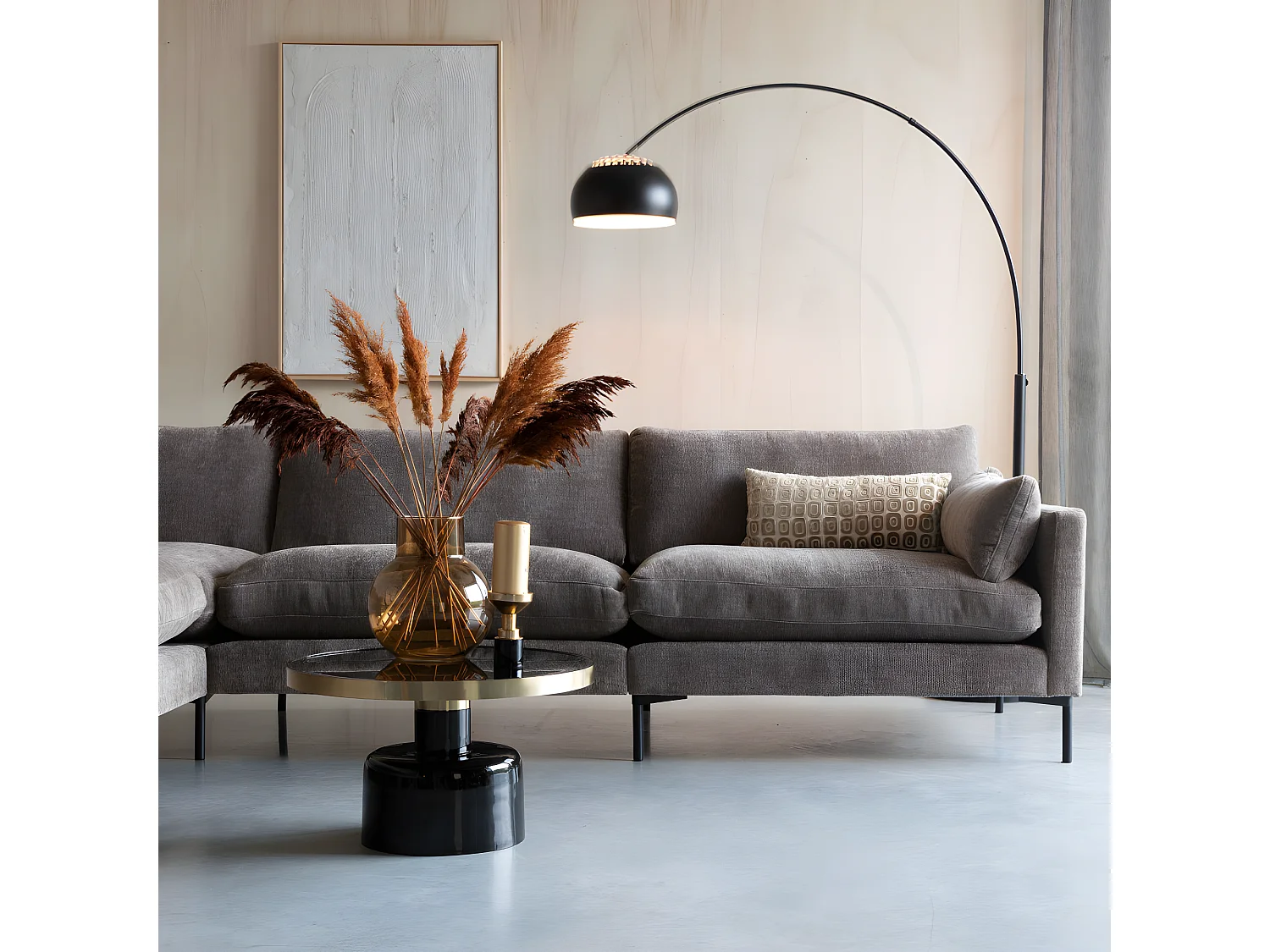 GLAM - Table basse ronde en acier émaillé noir